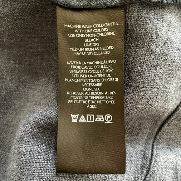 ANTHROPOLOGIE Women's Size US 14 Blue Linen Blend Lagenlook Open Blazer Jacket - Picture 9 of 9